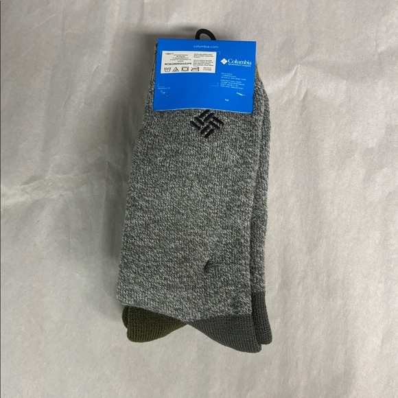 New Columbia Socks Men’s 2 Pair Green & Gray Warm Fleece Socks Activewear Casual - Picture 4 of 13